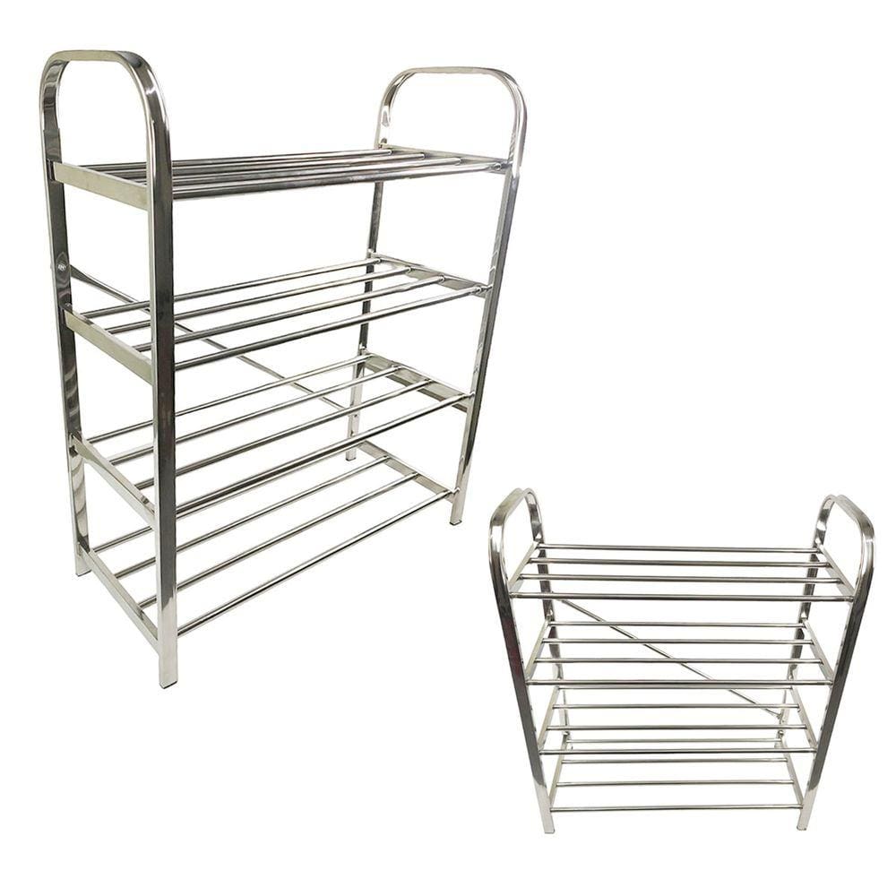 Sapateira Prateleira 4 Andares Inox 12 Pares Tenis Sandalia Calçado Sapato Organizaçao