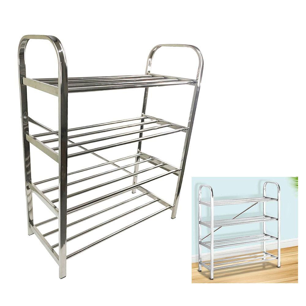 Sapateira Prateleira 4 Andares Inox Organizaçao 12 Pares Sapato Calçado Tenis Santalia
