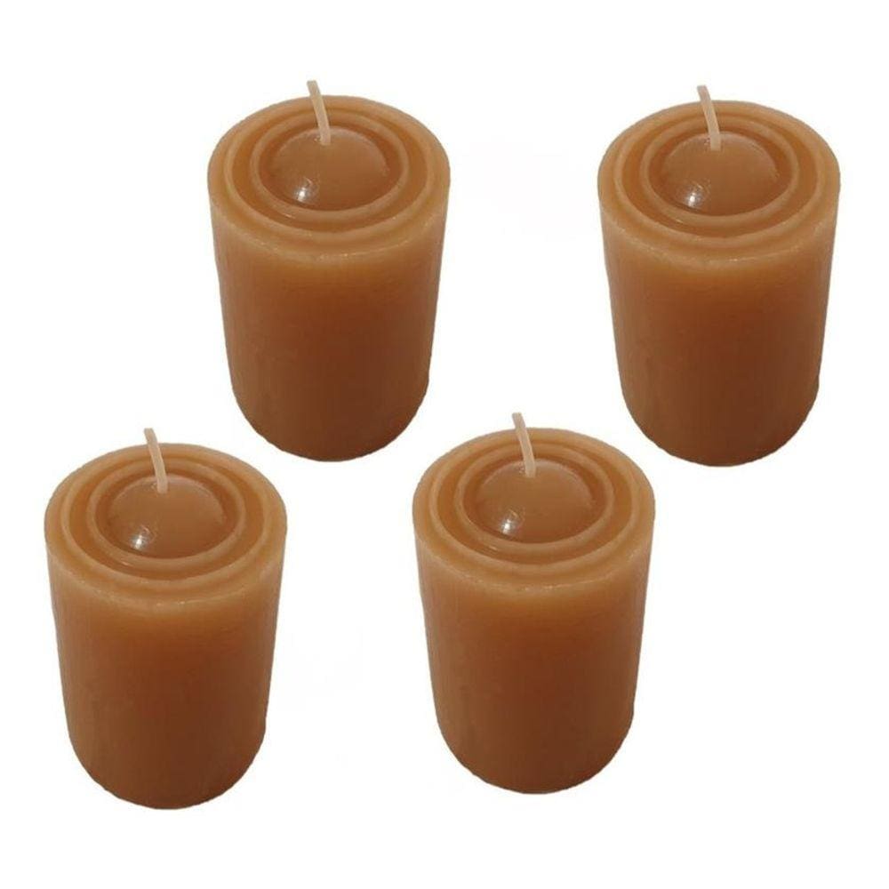 Kit 4 Velas Toco Com Proteção Celofane