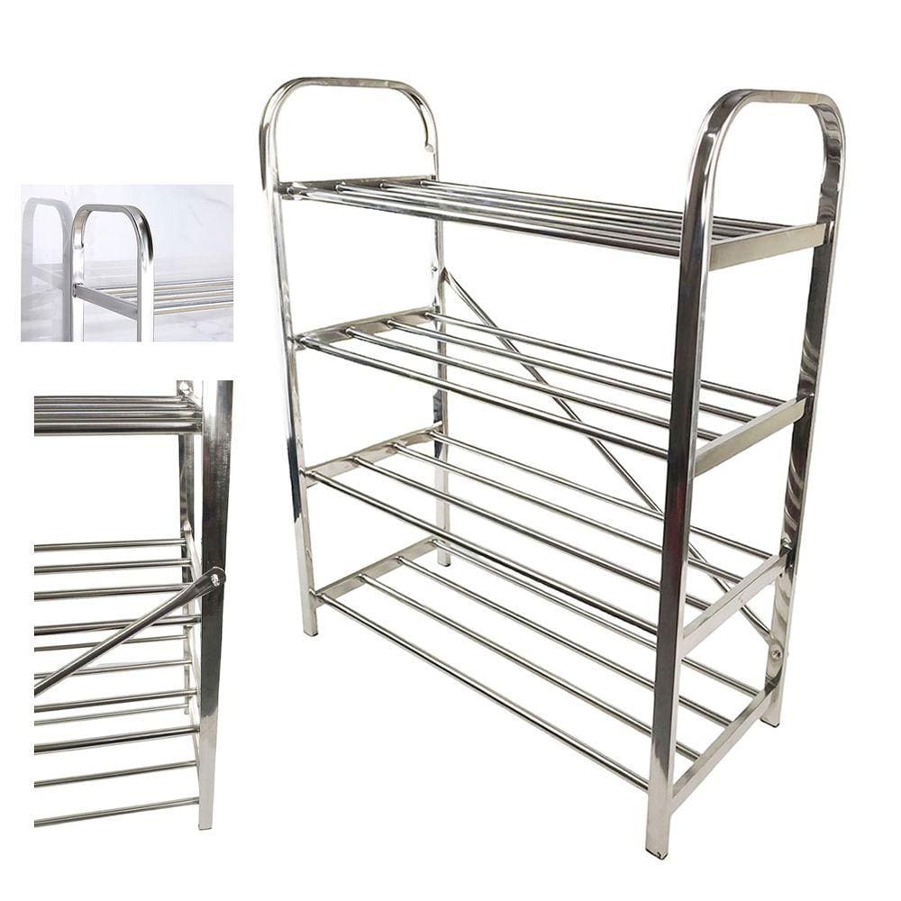 Sapateira Inox Prateleira 4 Andares Organizaçao Calçado Tenis Sapato Sapatilha Resistente