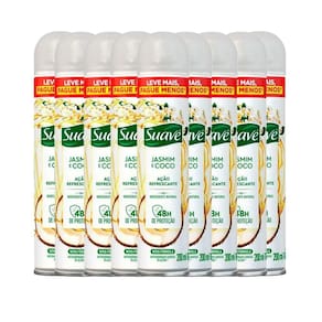Kit Desodorante Aerosol Suave Jasmim E Coco 200ml - 9 Unidades