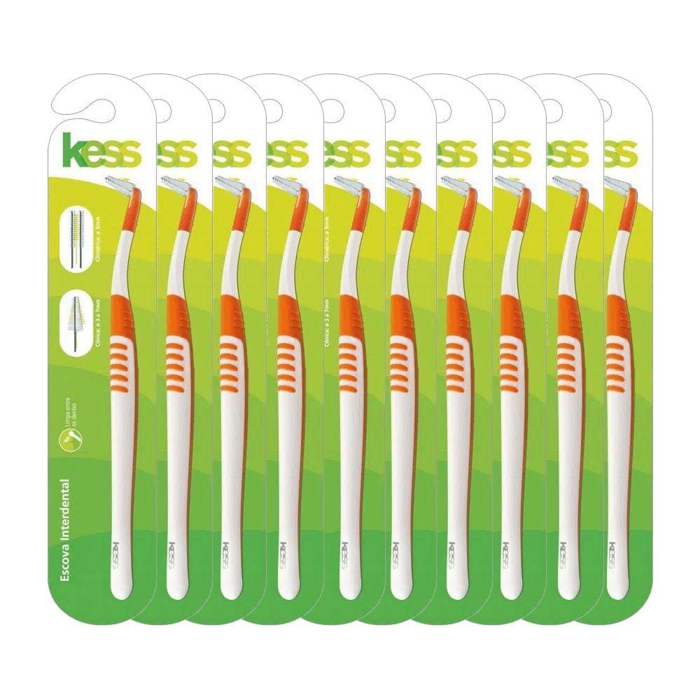 Kit Escova Dental Kess Interdental Com 4 Refis -1990 - 10 Unidades