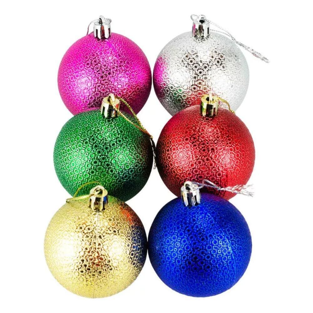 Jogo Com 30 Bolas Natalinas Coloridas 4cm - Enfeite Natalino