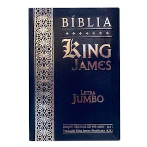 Bíblia Sagrada Jumbo King James Capa Luxo Azul 15,5 x 22cm