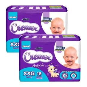 Kit 2 Fraldas Descartável Cremer Magic Care Jumbo XXG - 32 Tiras