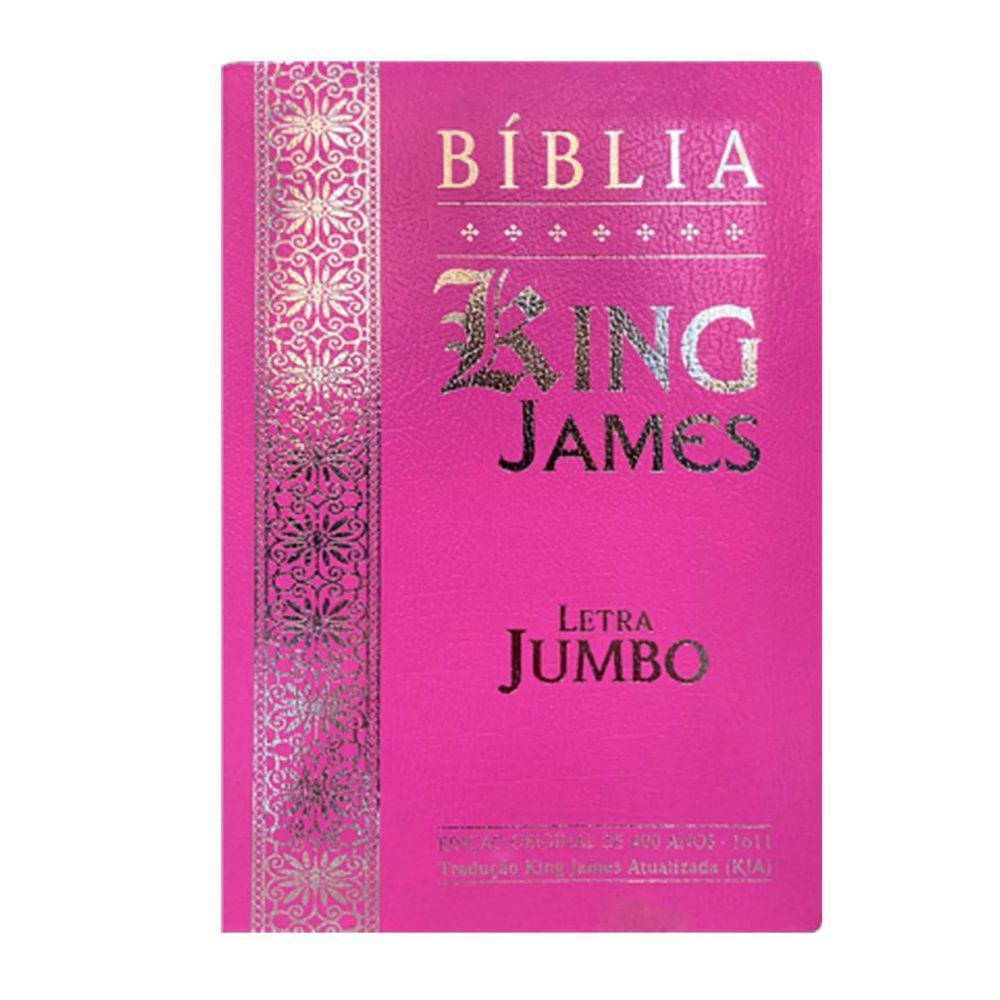 Bíblia Sagrada Jumbo King James Coverbook Rosa 15,5 x 22cm