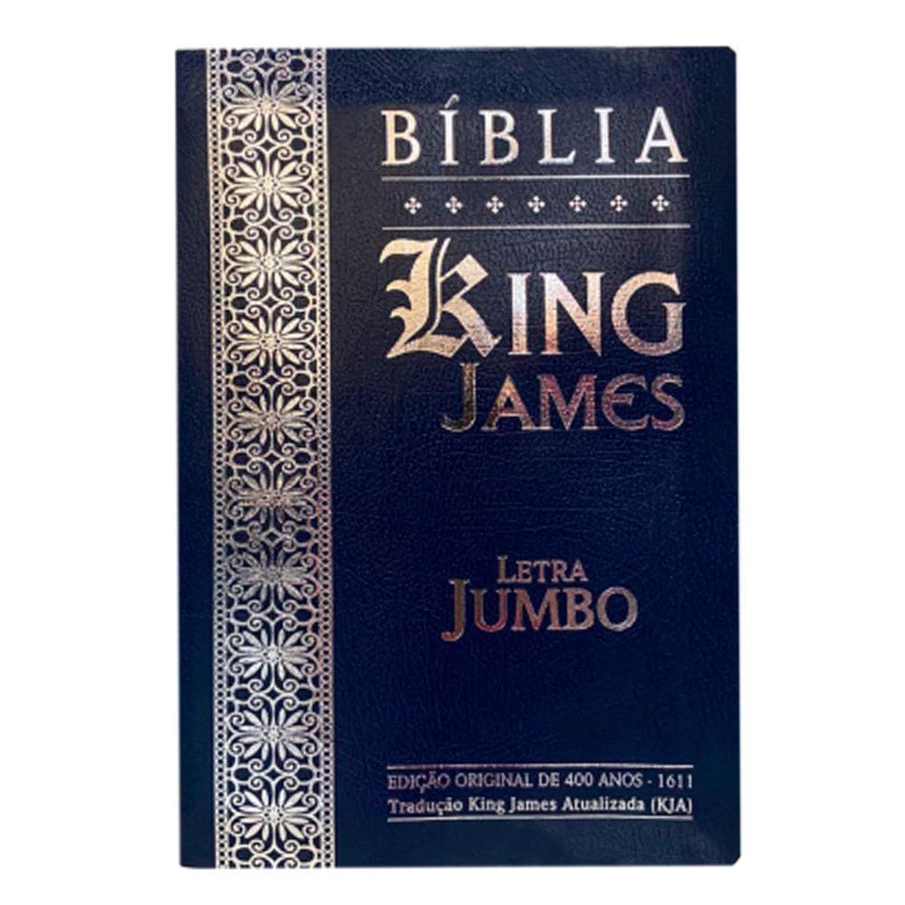 Bíblia Sagrada Jumbo King James Capa Luxo Azul 15,5 x 22cm