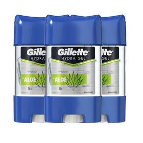 Kit Desodorante Gel Antitranspirante Gillette Hydra Gel Aloe 82g - 3 Unidades