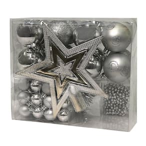 Kit Enfeites Natal 44 Peças - Estrela, Bolinhas, Festão