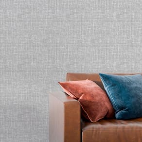 Papel de parede 3D Auto Colante efeito tecido linho cinza Realista Decorativo Vinil Quarto 9m