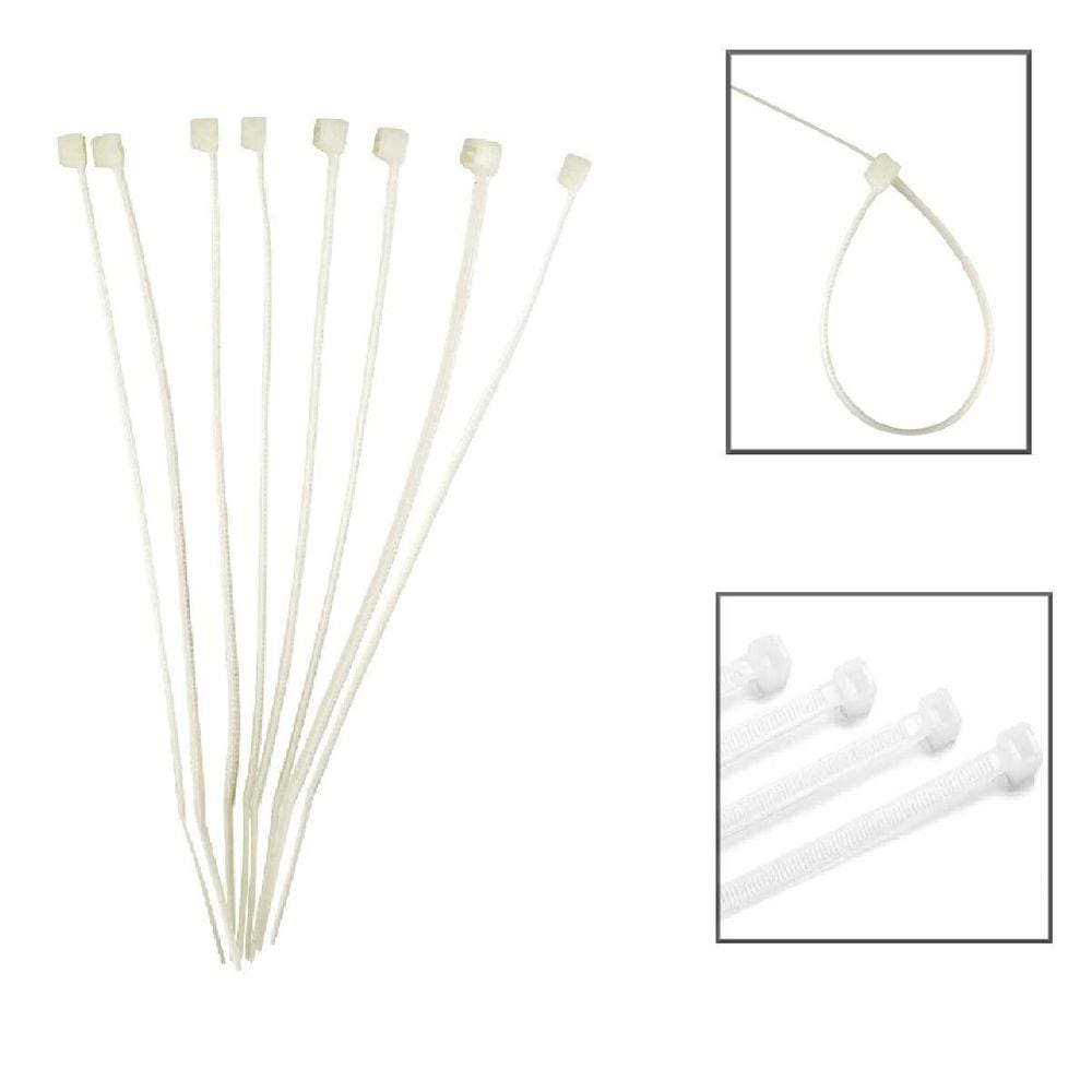 Abraçadeira de Nylon EDA 9YQ 4,8x200mm - 100 unidades Branco