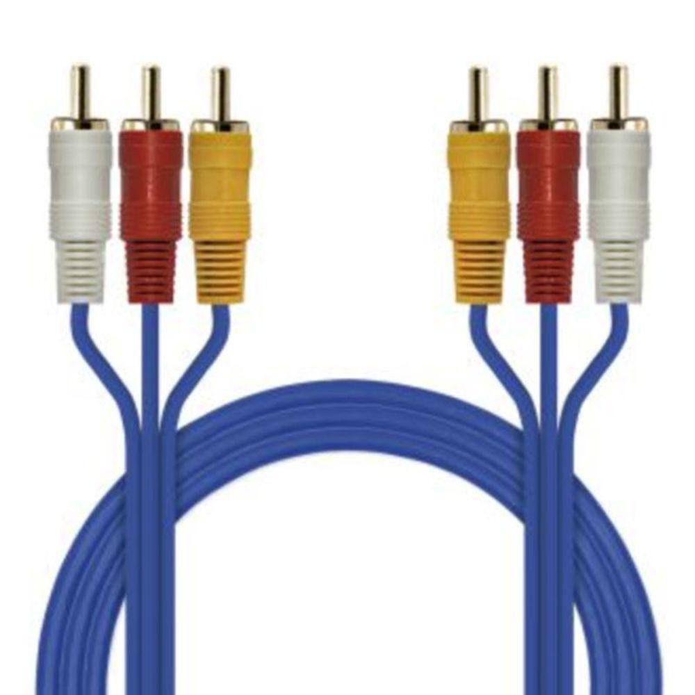 Cabo De Áudio E Vídeo 3 Rca Macho X 3 Rca Macho 3,0M Lelong