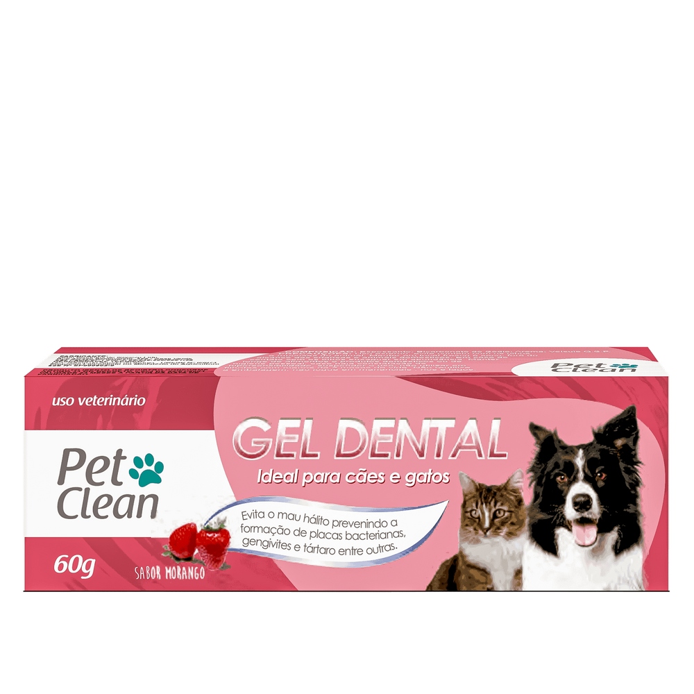 Pet Clean Morango - Gel Dental para Cães 60g