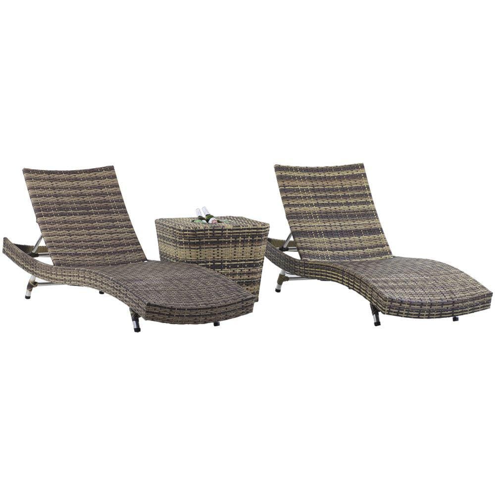 2 Espreguiçadeiras Bona e Mesa Grécia com Chaise em Alumínio - Piscina, Jardim, Área