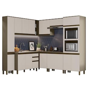 Cozinha Completa de Canto Connect 8 Peças com Torre Quente 2 Fornos - Móveis Henn