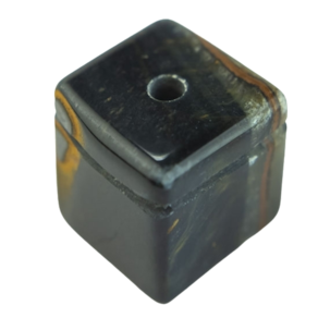 Colar Pedra Cubo Olho Falcão Difusor Aromaterapia Ranhurado
