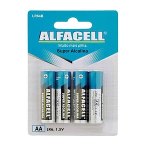 Pilha Pequena Alcalina Alfacell com 4 Unidades