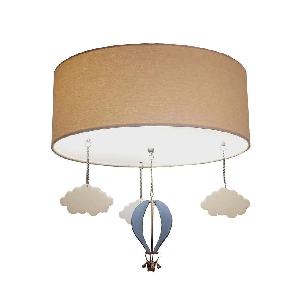 Luminária Plafon Balão Cúpula 50x15cm Cáqui - 3 Lâmpadas