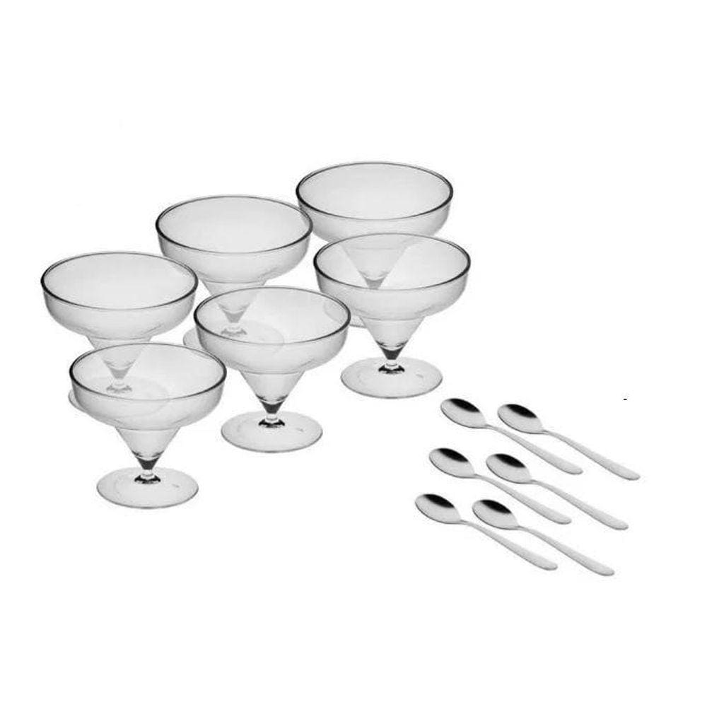 Conjunto Sobremesa Vision Taça Colher Inox Forma 12Pçs