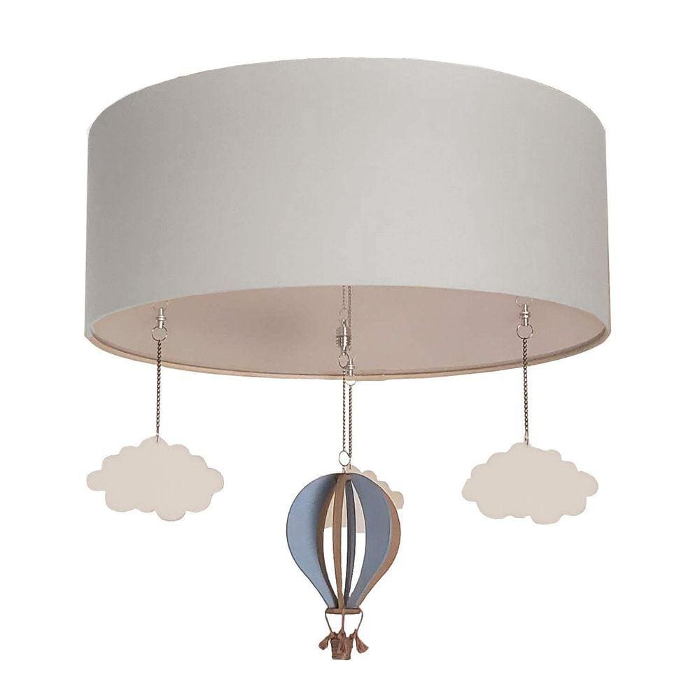 Luminária Plafon Balão Cúpula 40x15cm Cinza