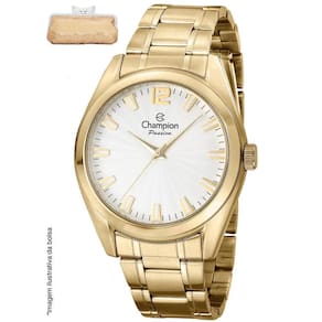 Relógio Champion Feminino Cn29865g Dourado 40mm + Estojo