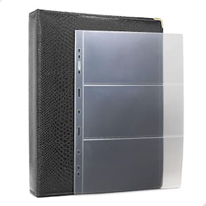 Álbum Fichário 10 folhas para Cédulas 3 Espaços 32x24 Ziper Cobra GG
