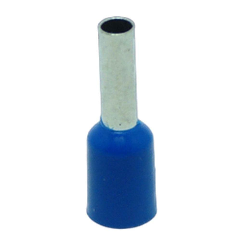 Terminal Compressão Tipo Tubular 2.5 Mm Simples C/ Capa Plastica Cinza/Azul