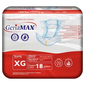 Fralda Geríatrica Geriamax XG com 18un Embalagem Econômica
