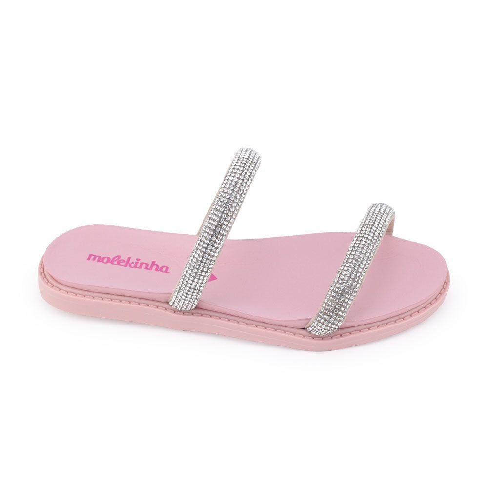 Chinelo mna infantil Molekinha 2312.255 slide Cristal Strass
