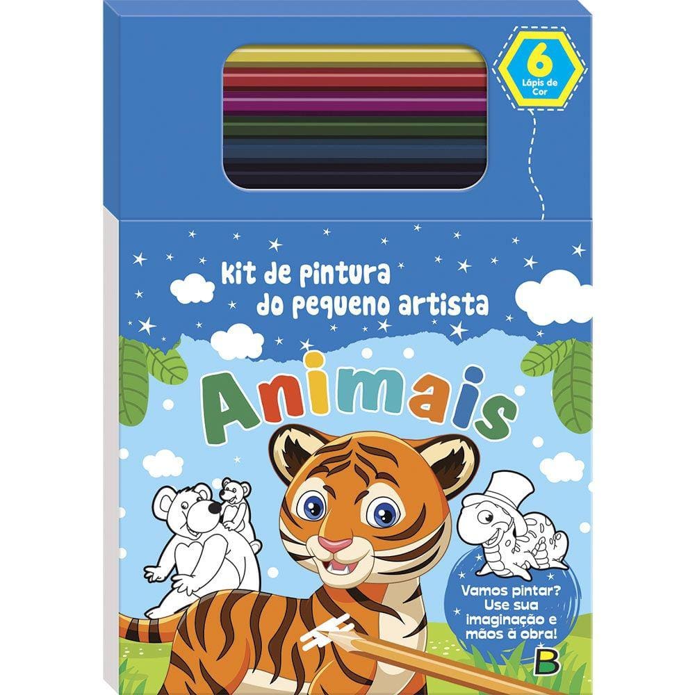 Livro Infantil de Pintar Colorir Kit de Pintura do Pequeno Artista 7 Temas Divertidos Todo Livro Á Escolher