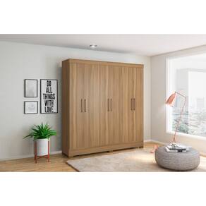 Guarda Roupa Casal 6 Portas Prático 63020 Amêndola Touch Demóbile - LBMSHOP