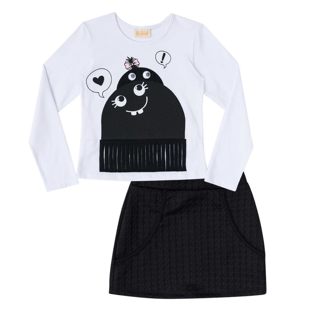 Conjunto Infantil Meninas Blusa e Shorts Saia Kukiê 29534