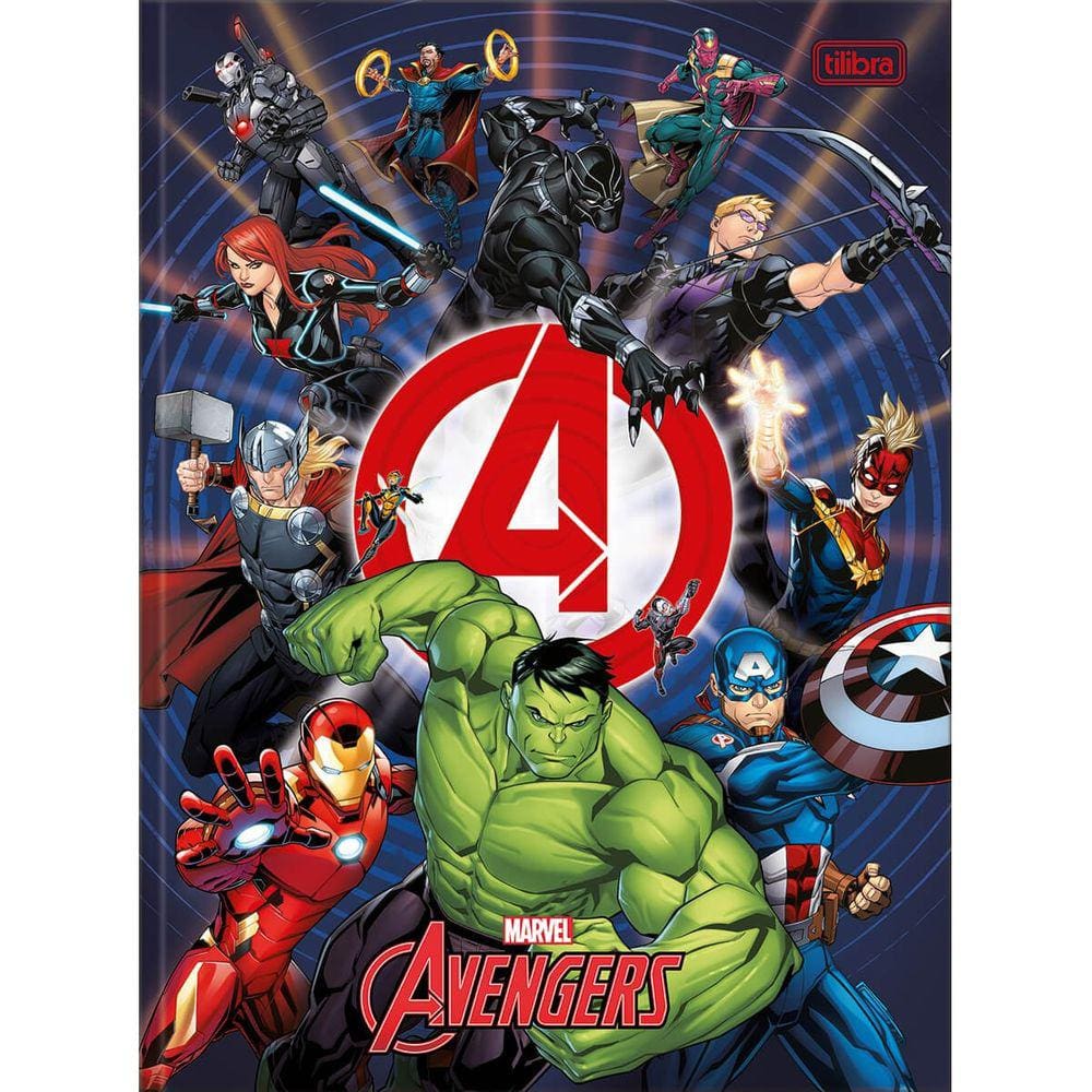 Caderno Briochurão Grande Universitário Avengers (Vingadores) 80 Folhas Tilibra