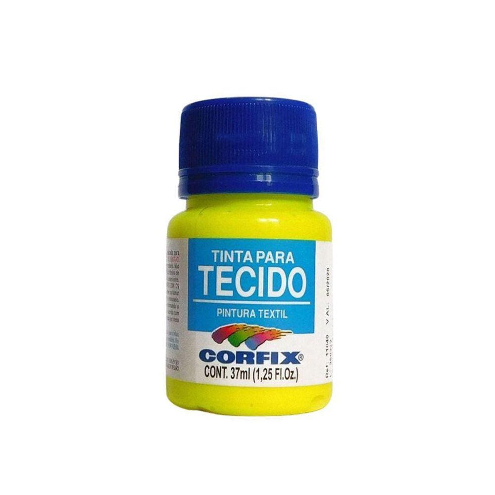 Tinta Tecido Fluor. Corfix 1002 Am. Limao 37ml