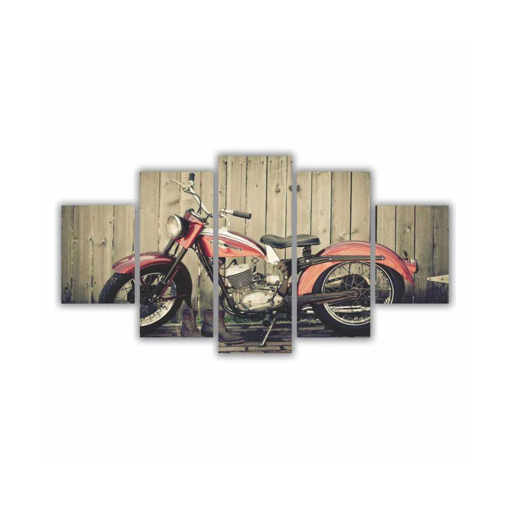 Quadro decorativo desenho moto Harley Davison marrom