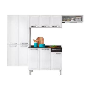 Cozinha Compacta 4 Peças com Paneleiro e Balcão Rose Itatiaia Branco/Preto