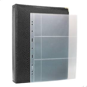 Álbum Fichário 50 folhas para Cédulas 3 Espaços Aba 32x24 Ziper Cobra GG