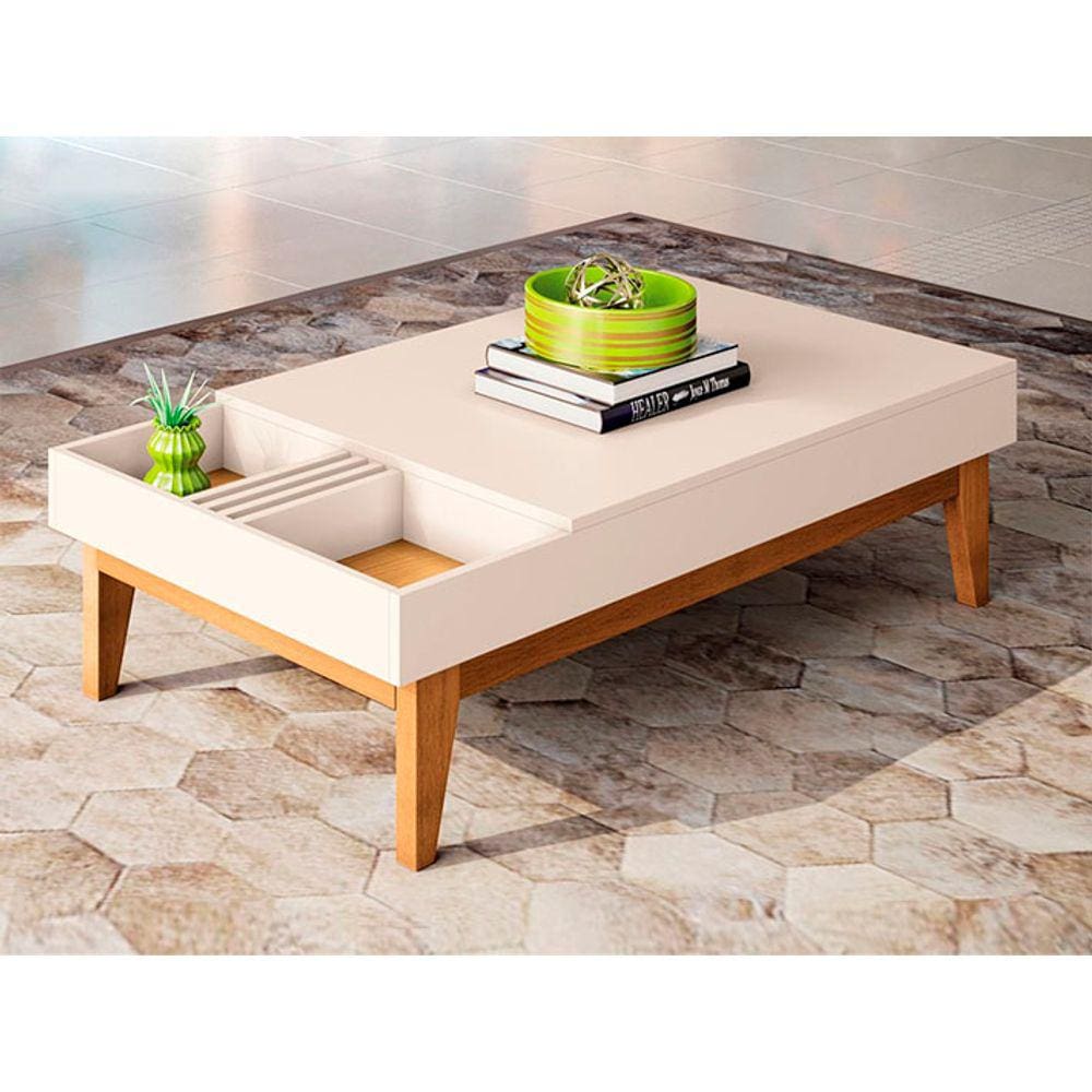 Mesa de Centro Vitta 1,17 Off White/Cinamomo HB Moveis