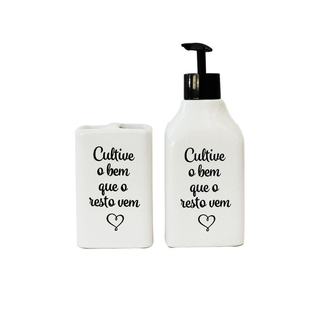 Kit De Banheiro Em Cerâmica Com 02 Peças
