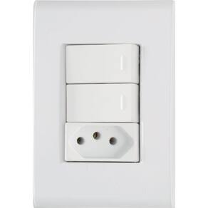 Placa 4x2 Interruptores Simples E 1 Tomada 2p+t 20a-250v Branco Branco - 250v