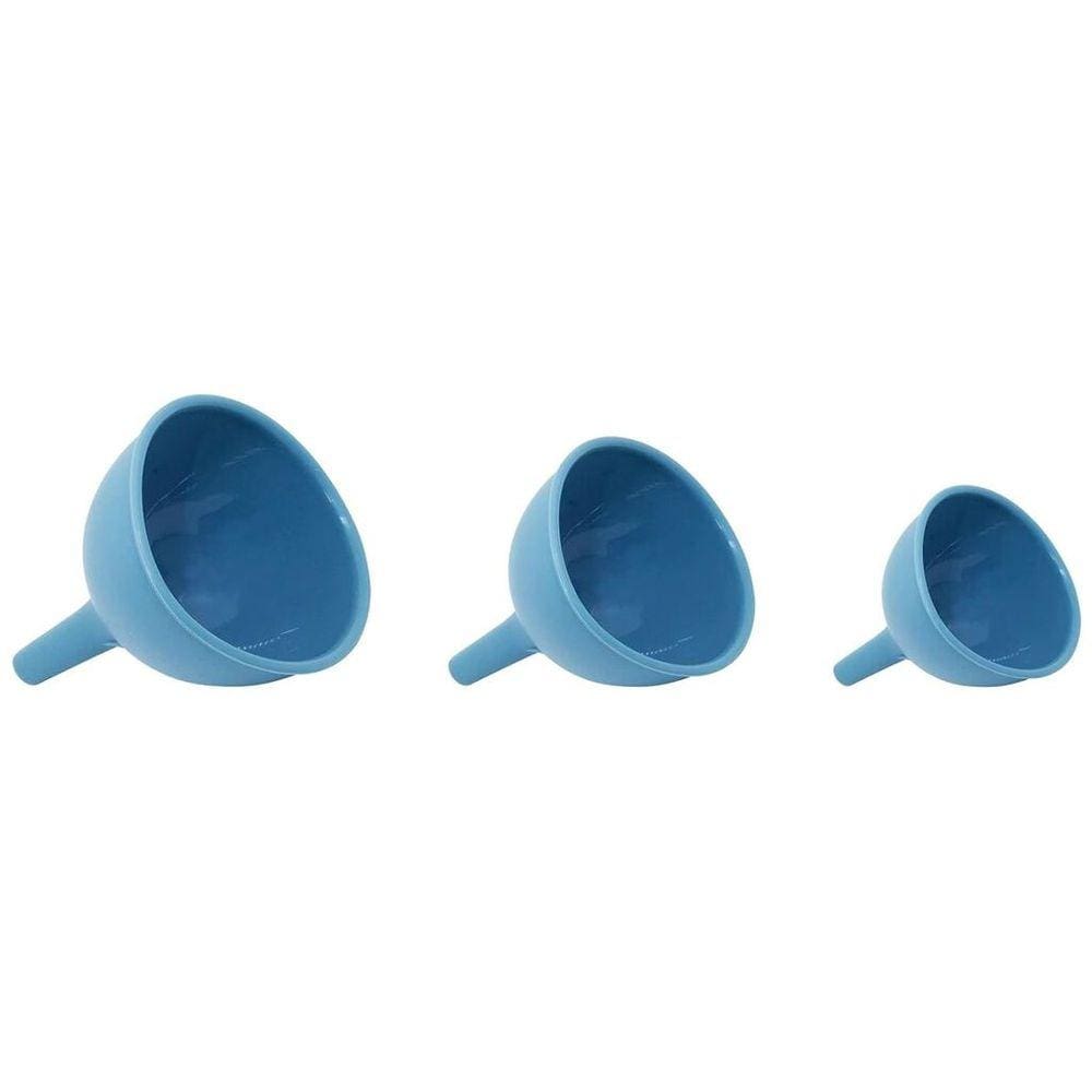  Kit de 3 Funis de Silicone Azul - OIKOS