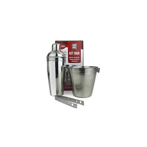 Kit Bar 3 Pçs/ Inox Coqueteleira 750 Ml Balde E Pegador - Cl