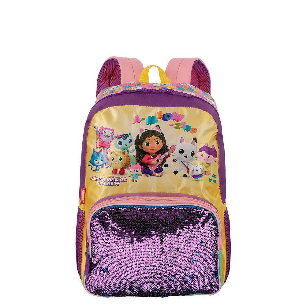 Mochila Gabby M Plus Meow Colorido Grande