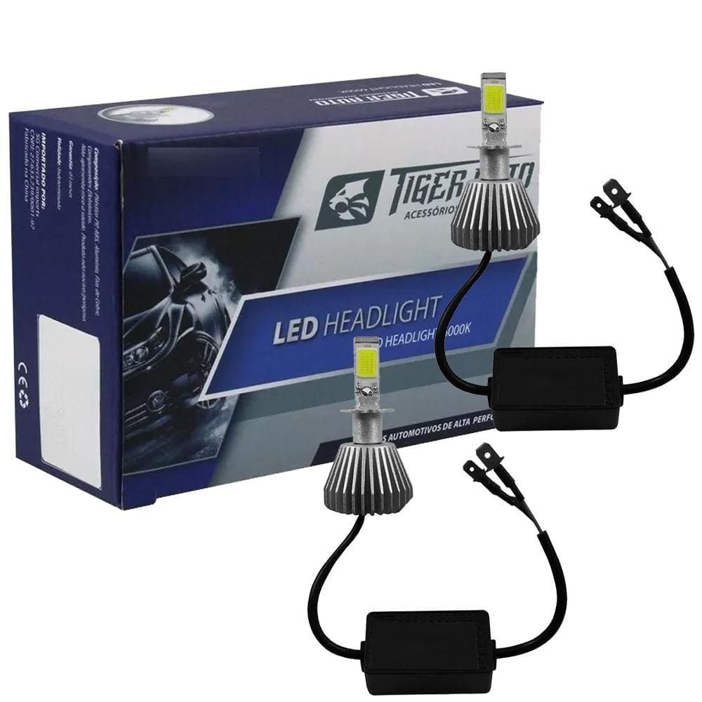 Kit Lâmpada Super Led 2D Reator H3 12/24V 6000K Tiger Auto