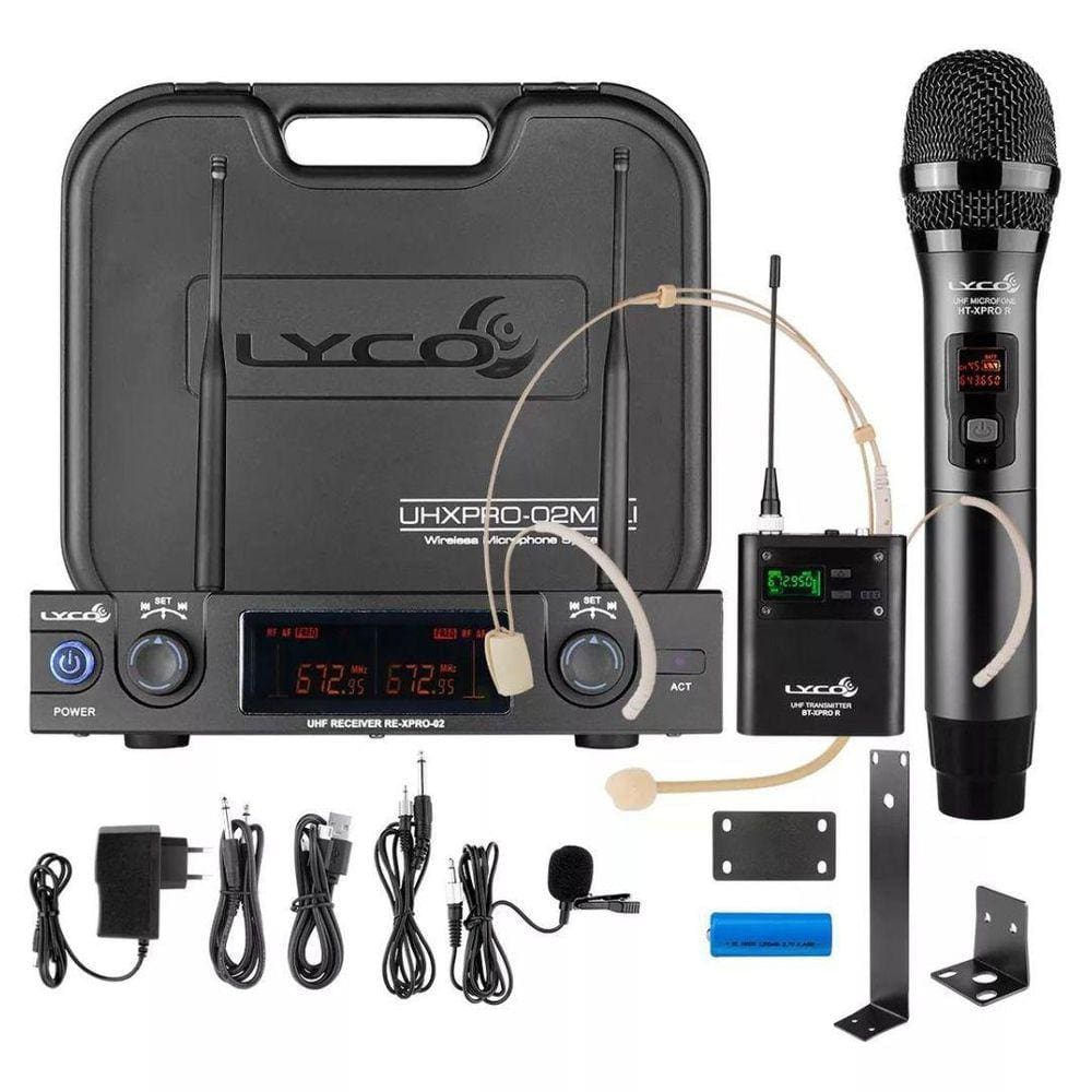 Microfone Sem Fio Digital Lyco Uhxpro-02Mhli Profissional