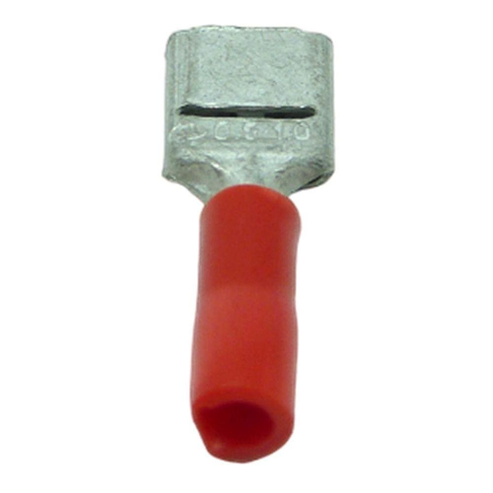 Terminal Compressão Reto Femea 0.5 Mm A 1.5 Mm Simples C/ Capa Plastica Vermelho