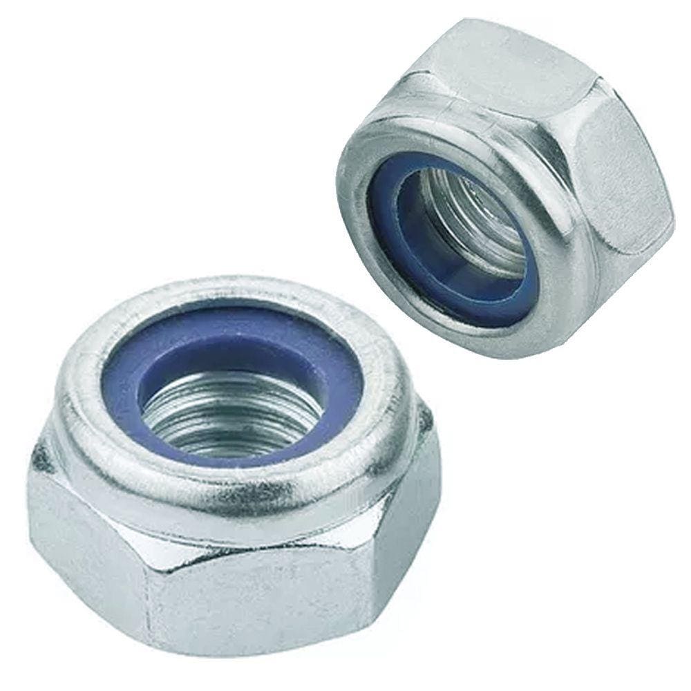 Porca Nylon Auto Travante M10 Mb-1,25 Din 985 Zinco - 50Un