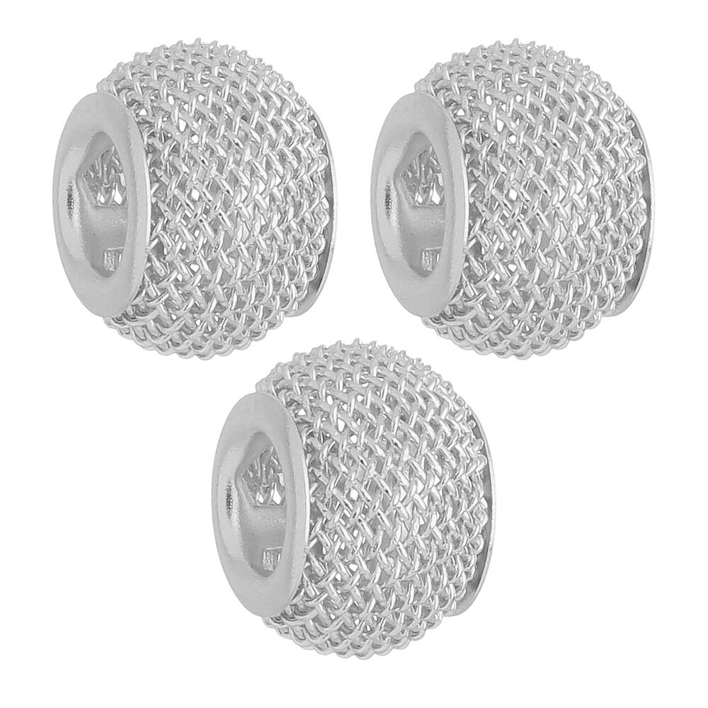 Kit 3 Berloques Separadores  Murano Telinha Para Pandora Banhado a Prata 925