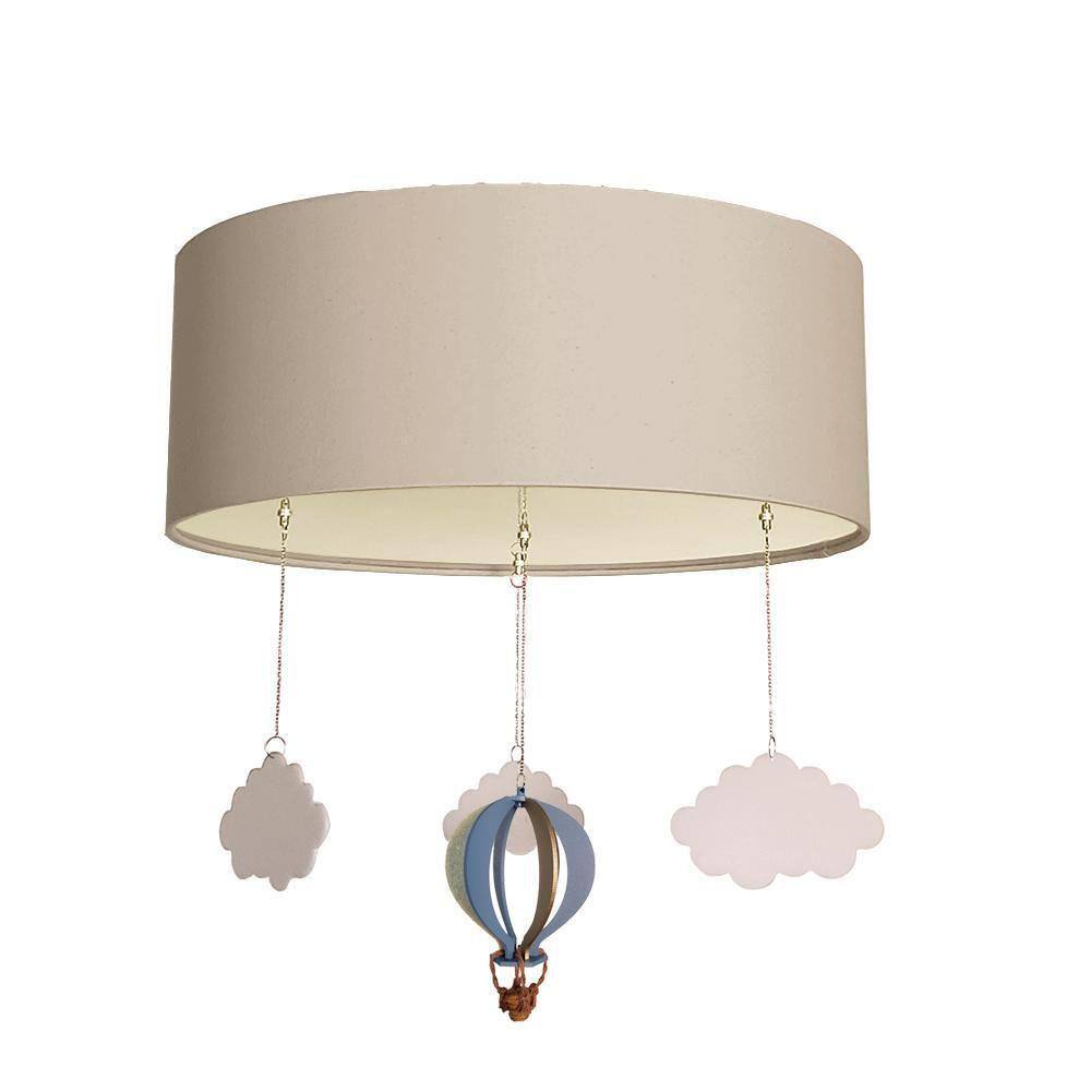 Luminária de Teto Plafon Balão 30x15cm Cinza - Sobrepor 30cm