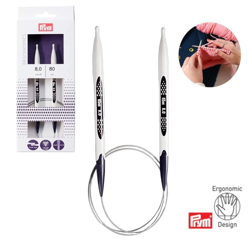 Agulha Circular Para Tricô Prym Ergonomics 80Cm 8.0Mm